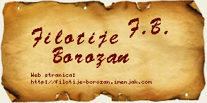 Filotije Borozan vizit kartica